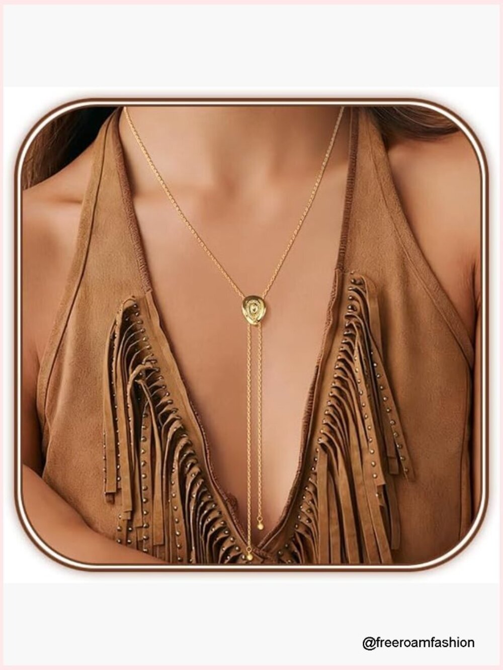 Gold Plated Y-Shaped Necklace Long Dainty Layered Pendant Drop Chain